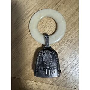 Vintage Web Sterling Silver Baby Birth Record Teething Ring 1958 Name Engraved